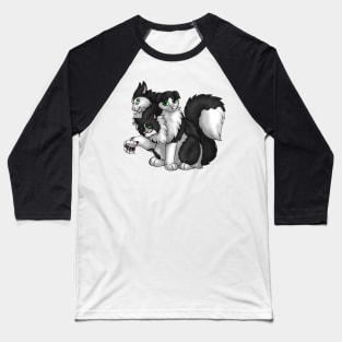 CerPURRus: White Bicolor Baseball T-Shirt